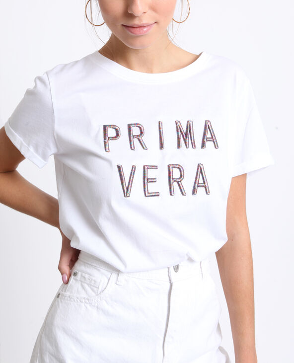 T-shirt brodé blanc - Pimkie