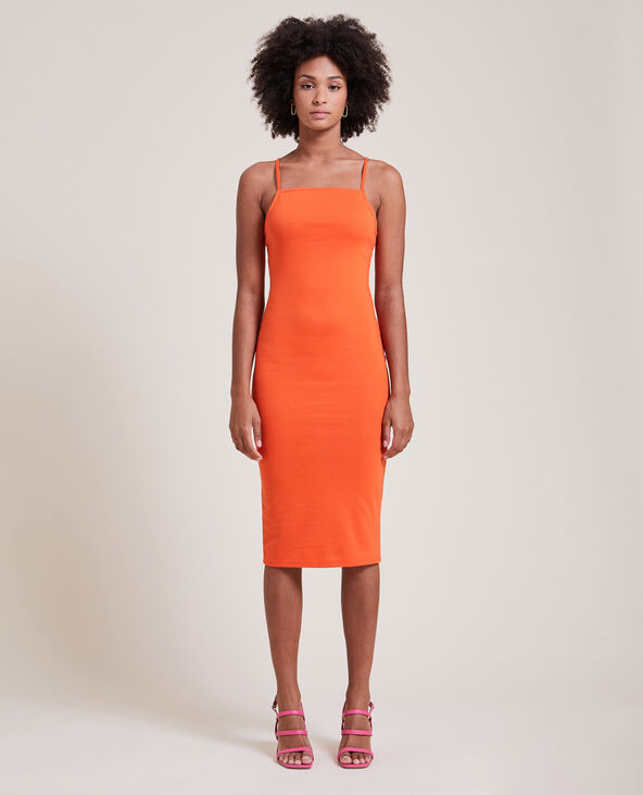 Robe midi moulante orange - Pimkie