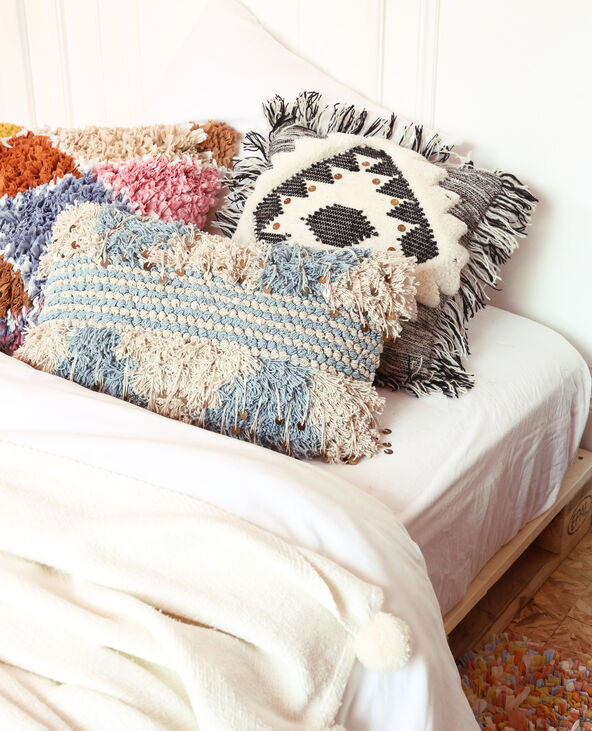 Housse de coussin à franges noir - Pimkie