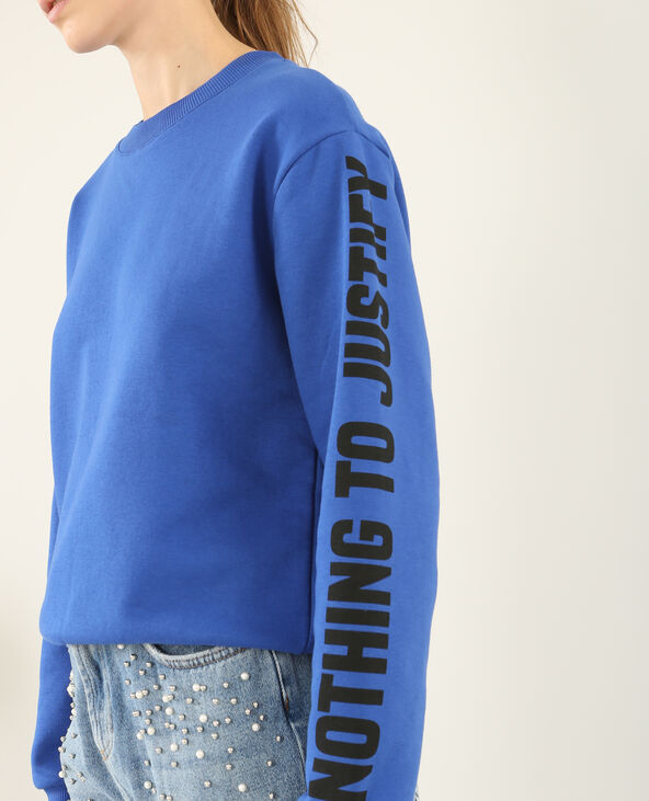Sweat à message bleu marine - Pimkie
