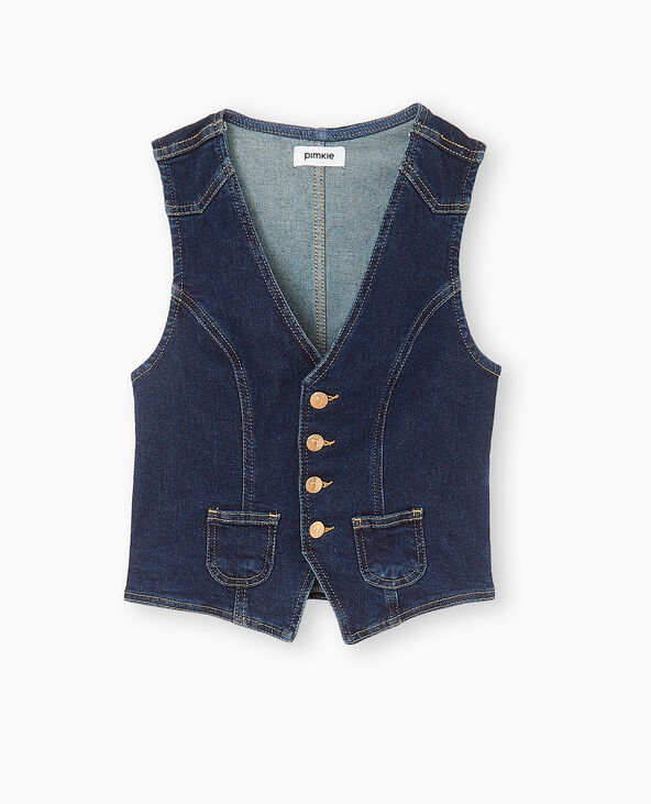 Gilet de barman en jean bleu - Pimkie