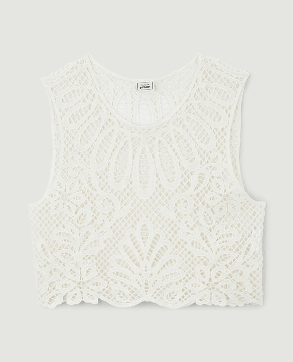 Cropped top en guipure blanc - Pimkie