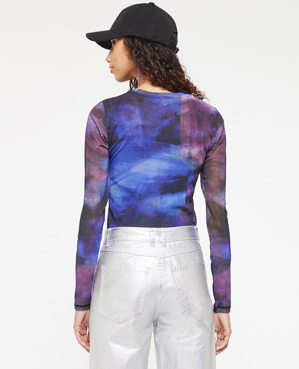 Top manches longues en tulle noir - Pimkie