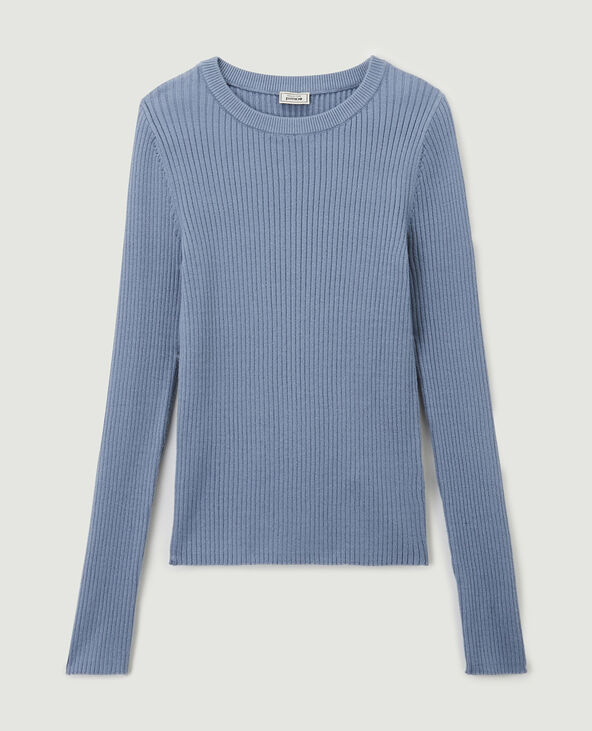 Pull côtelé bleu - Pimkie