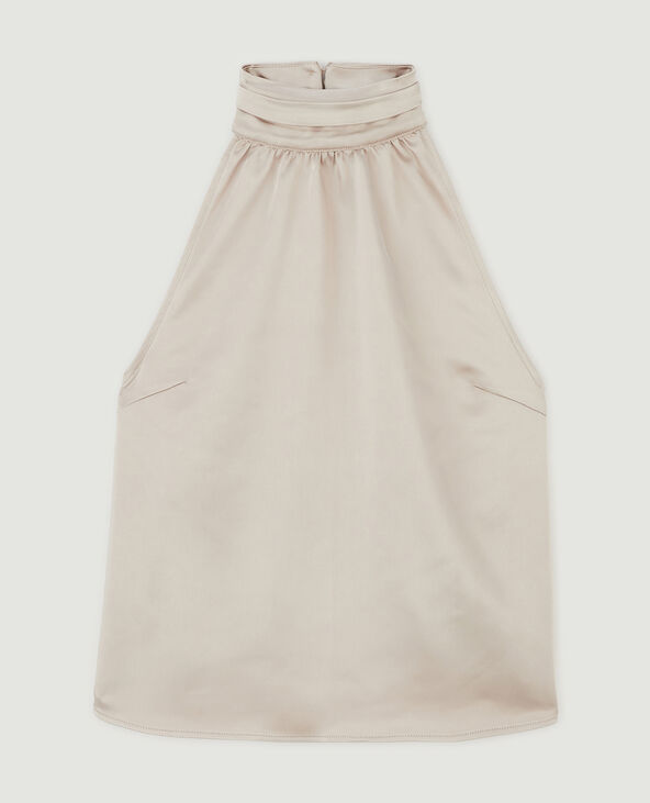 Top dos-nu satiné encolure américaine blanc - Pimkie