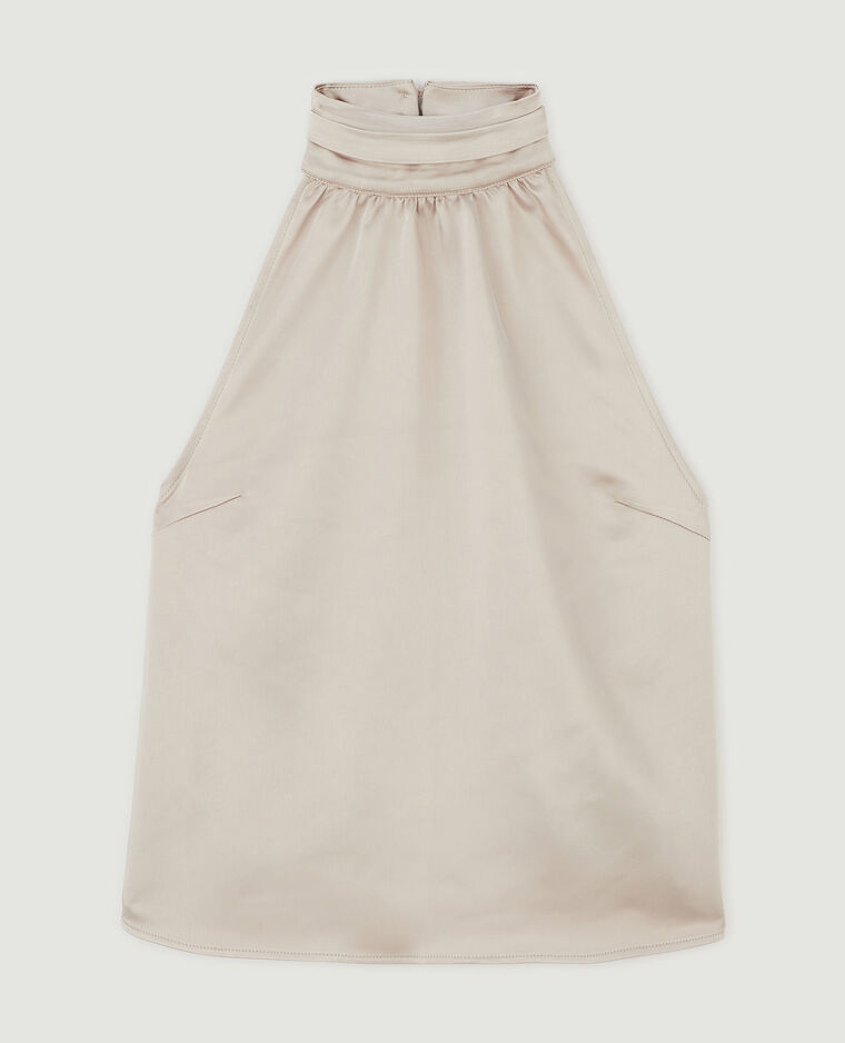 Top dos-nu satiné encolure américaine blanc - Pimkie