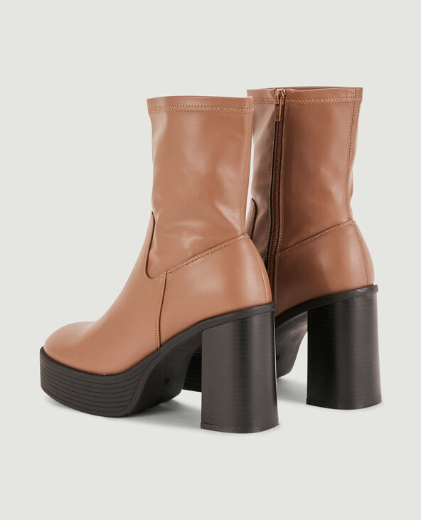 Boots plateformes talons hauts marron - Pimkie