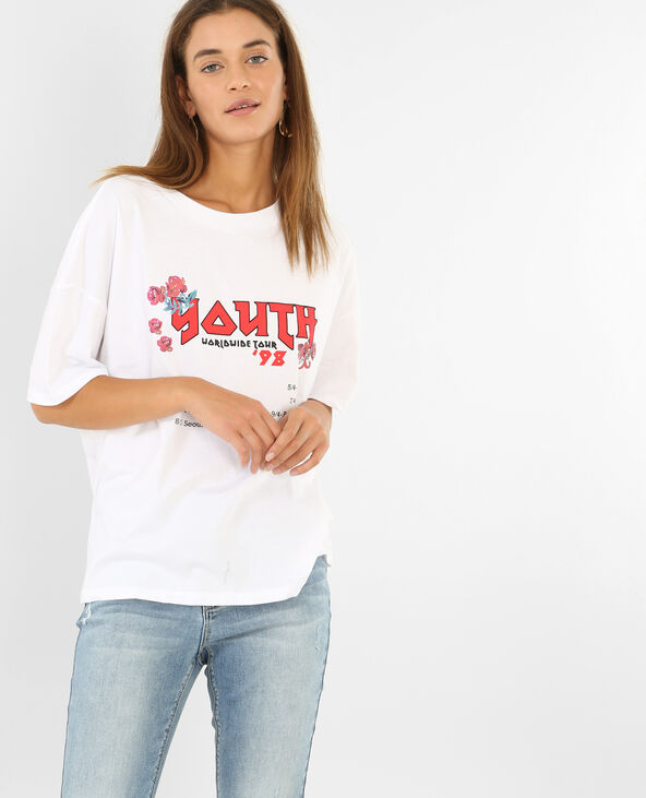 T-shirt rock blanc - Pimkie