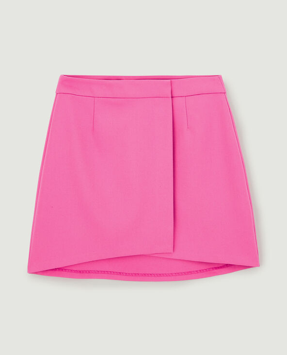 Jupe courte effet porte-feuille rose fuchsia - Pimkie