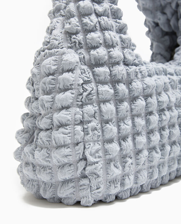 Sac forme lune en tissu reliéfé gris - Pimkie