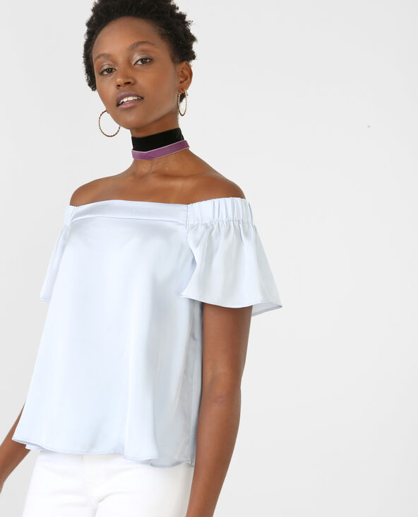 Blouse satinée bleu - Pimkie