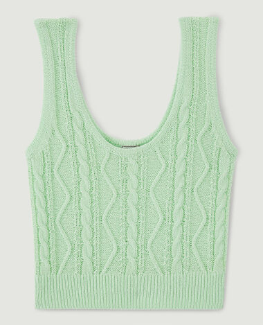 Top court en maille vert anis - Pimkie