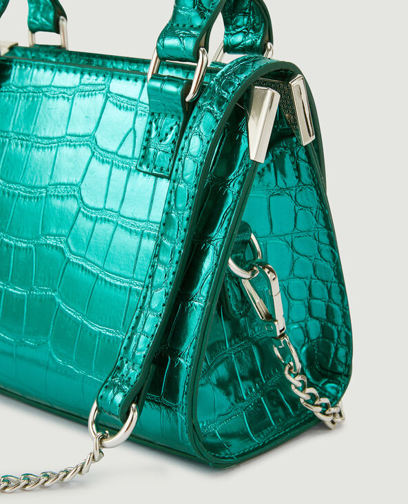 Sac boxy effet croco shiny vert - Pimkie