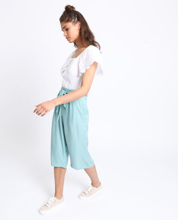 Jupe culotte fluide vert de gris - Pimkie