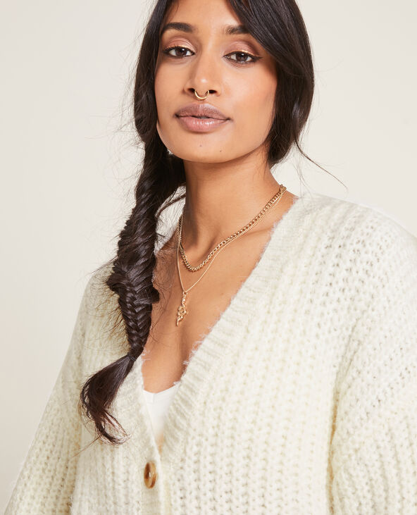 Gilet en grosses mailles blanc - Pimkie