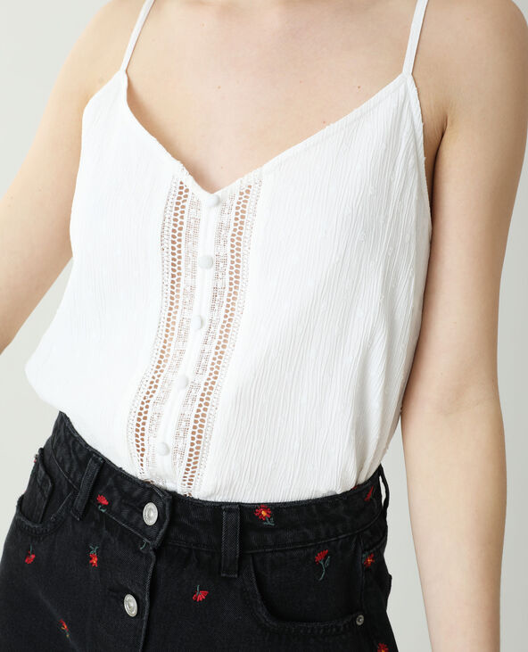 Top plumetis blanc - Pimkie