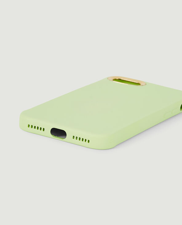 Coque iPhone contour doré vert anis - Pimkie