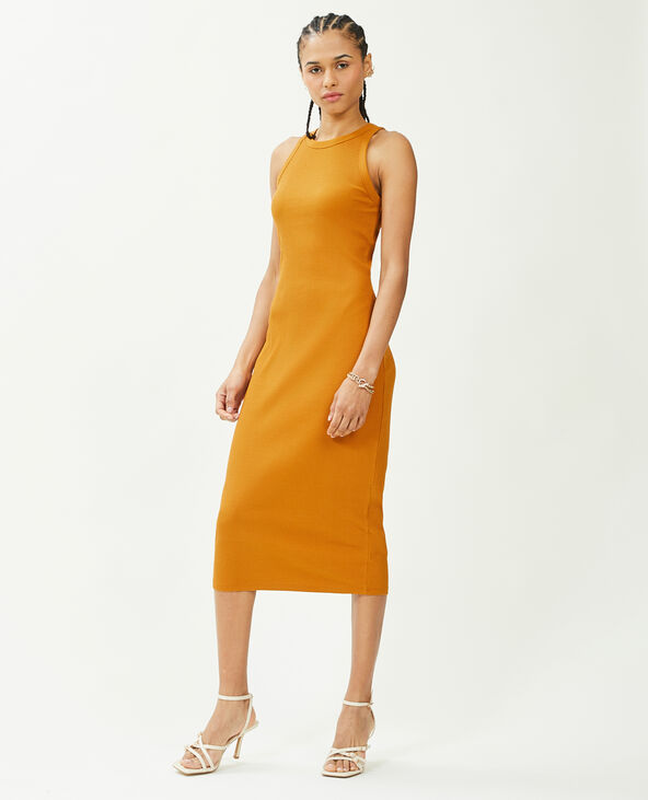 Robe débardeur maille côtelée camel - Pimkie