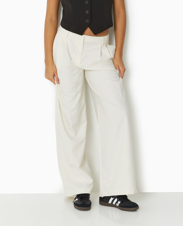Pantalon city large et droit blanc - Pimkie