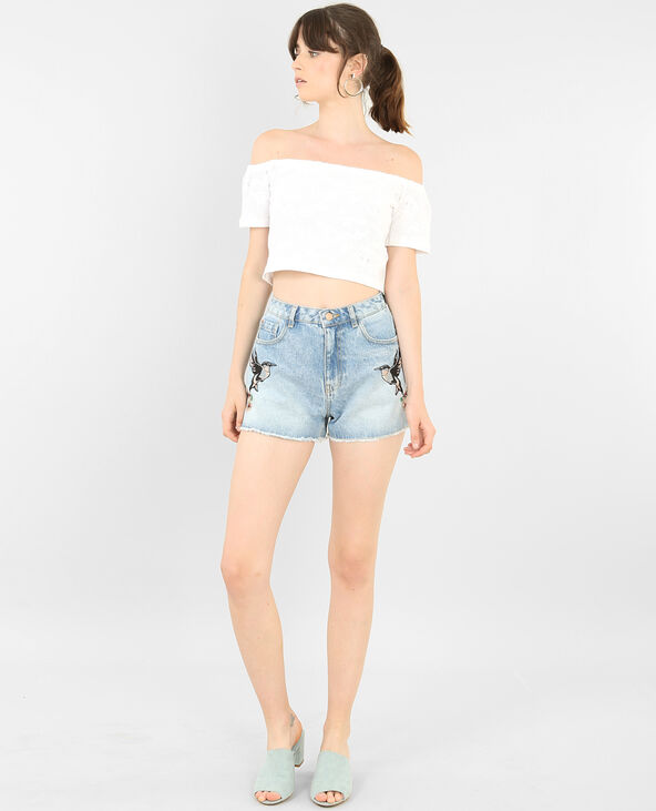 Cropped top vichy noir - Pimkie