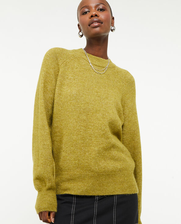 Pull col rond avec laine vert olive - Pimkie