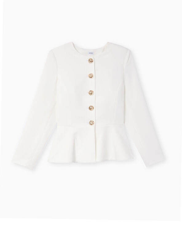 Veste peplum avec boutons fantaisie blanc - Pimkie