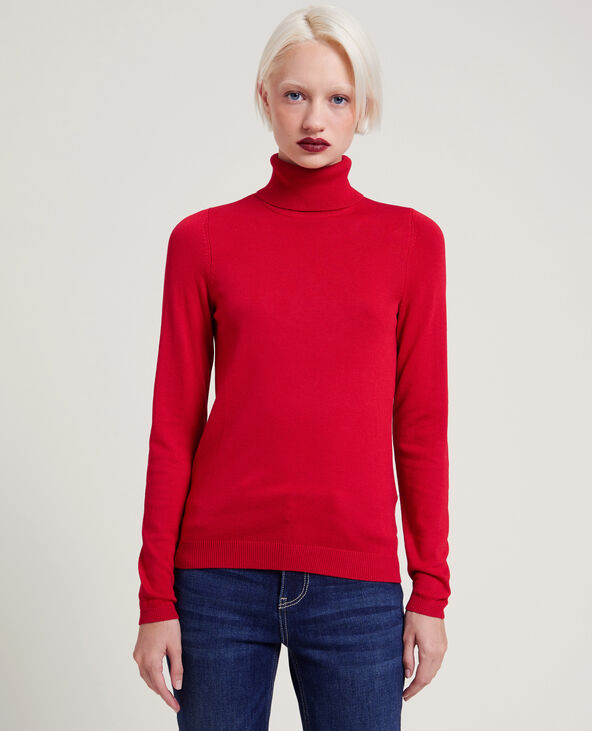 Pull à col roulé rouge - Pimkie