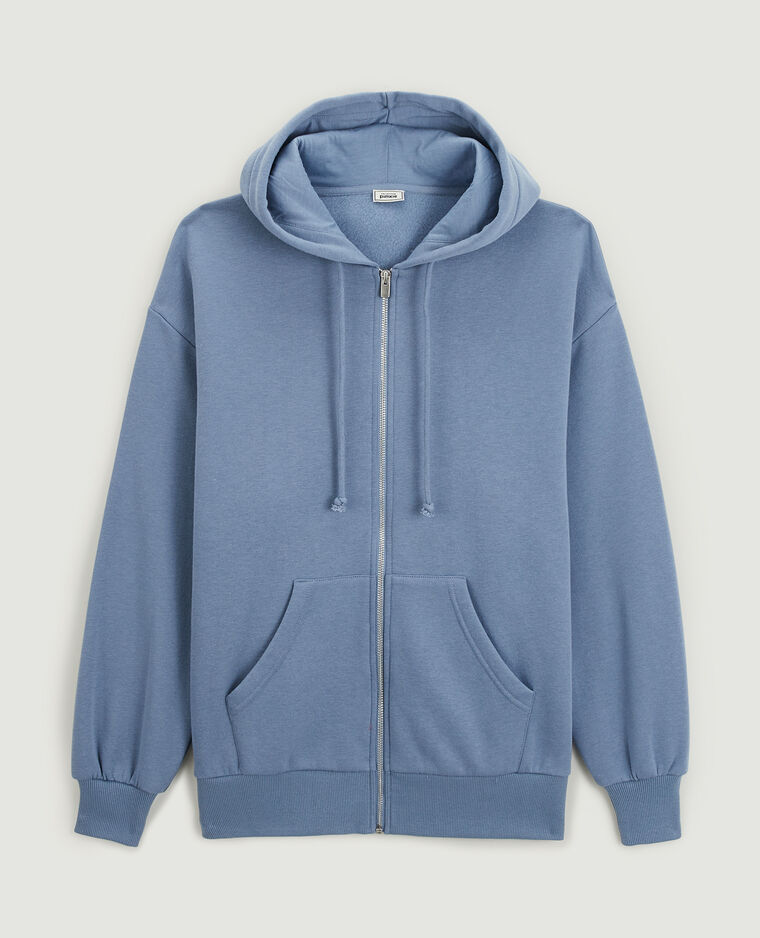 Sweat zippé oversize avec capuche bleu - Pimkie
