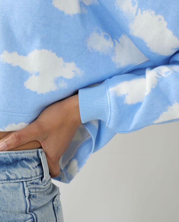 Sweat molleton à nuages bleu - Pimkie