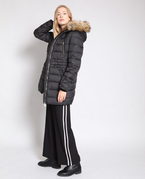Parka longue à capuche fourrée noir - Pimkie