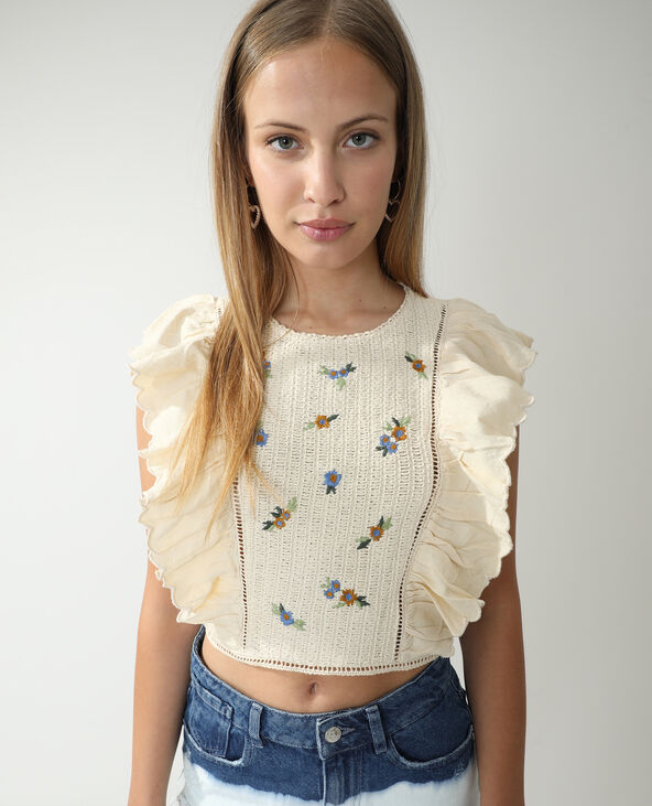 Top crochet taupe - Pimkie