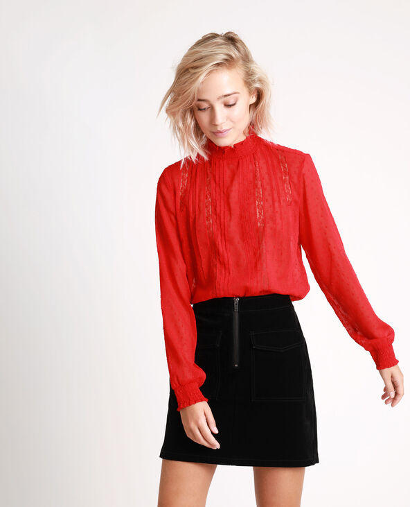 Blouse à plumetis rouge - Pimkie