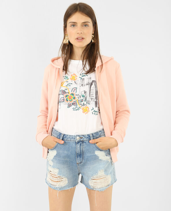 Gilet à capuche rose clair - Pimkie