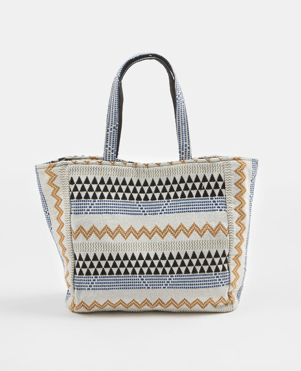 Grand cabas motif ethnique noir - Pimkie