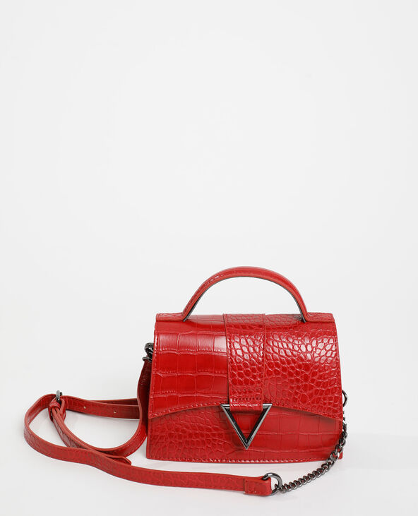 Sac boxy effet croco rouge - Pimkie