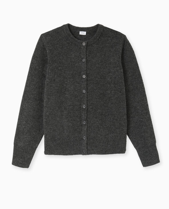 Gilet col rond gris chiné - Pimkie