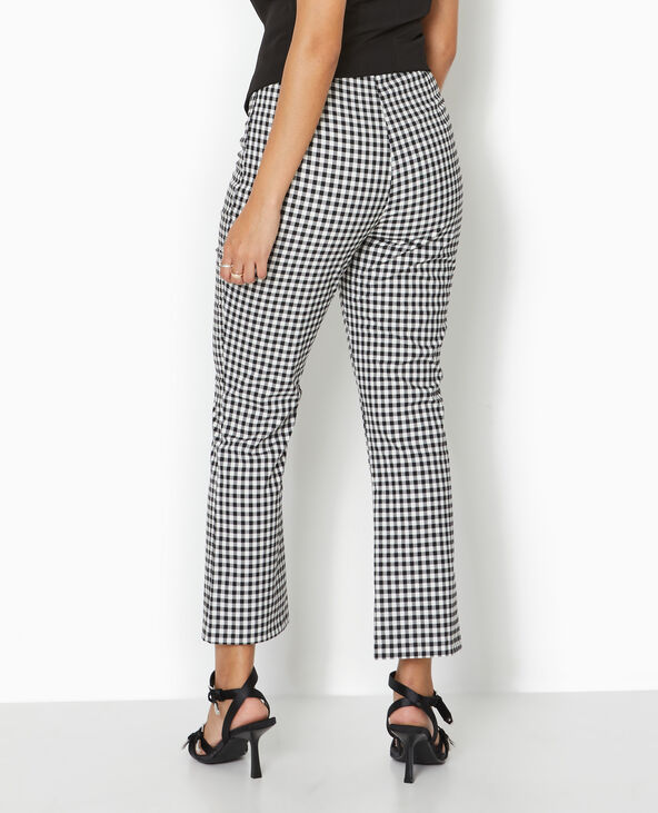 Pantalon 7/8 motif vichy noir - Pimkie
