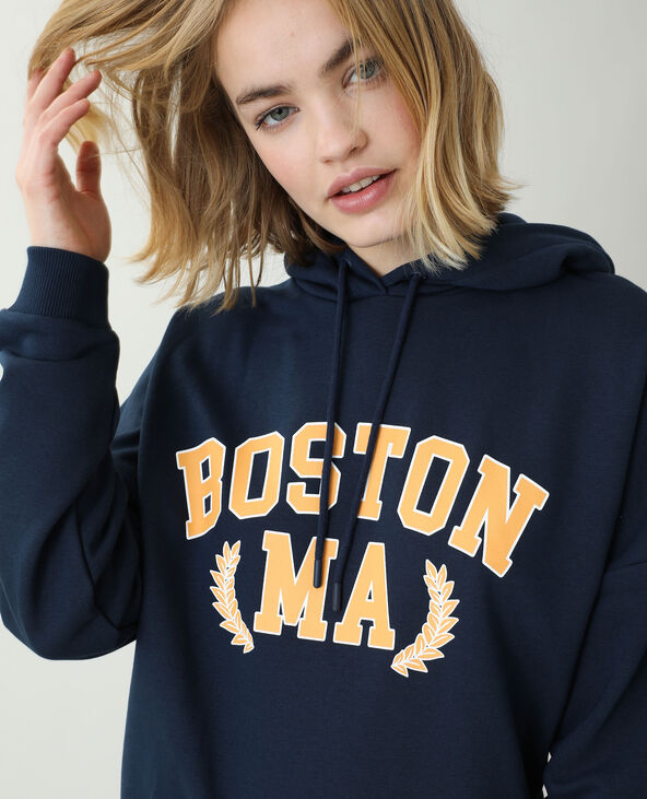 Sweat oversize à capuche bleu marine - Pimkie