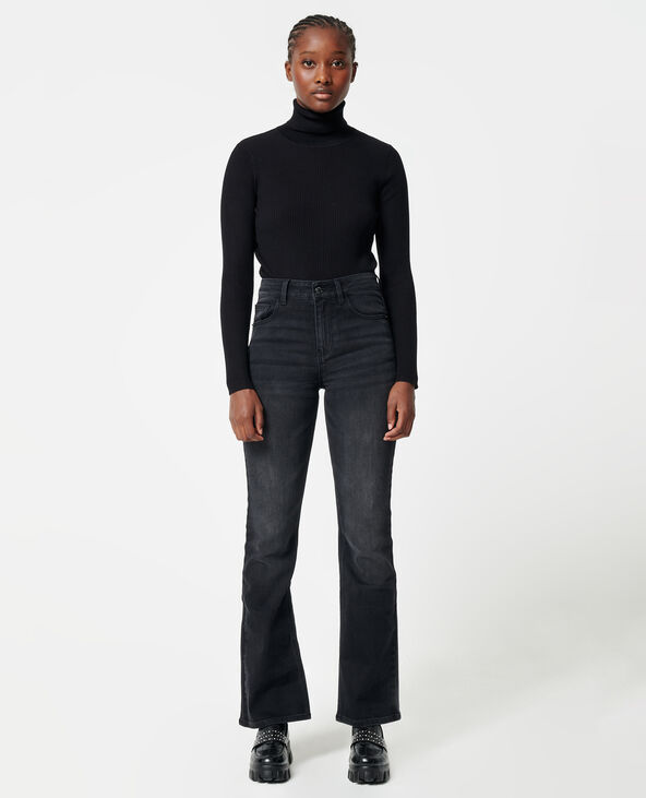 Jean flare taille haute noir - Pimkie