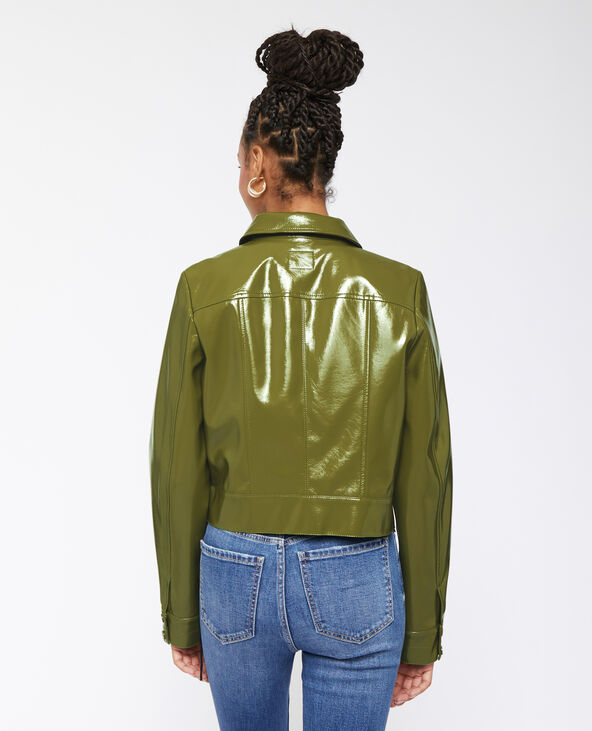 Veste courte et droite en vinyle