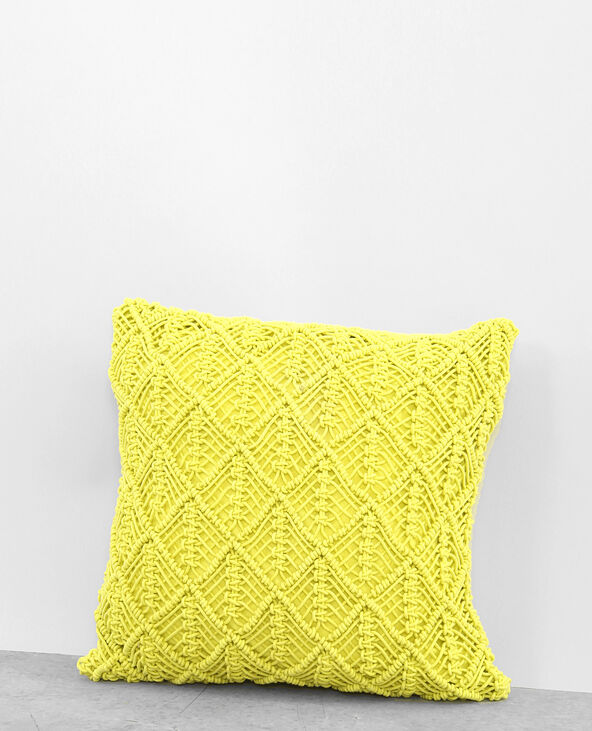 Housse de coussin macramé jaune ocre - Pimkie