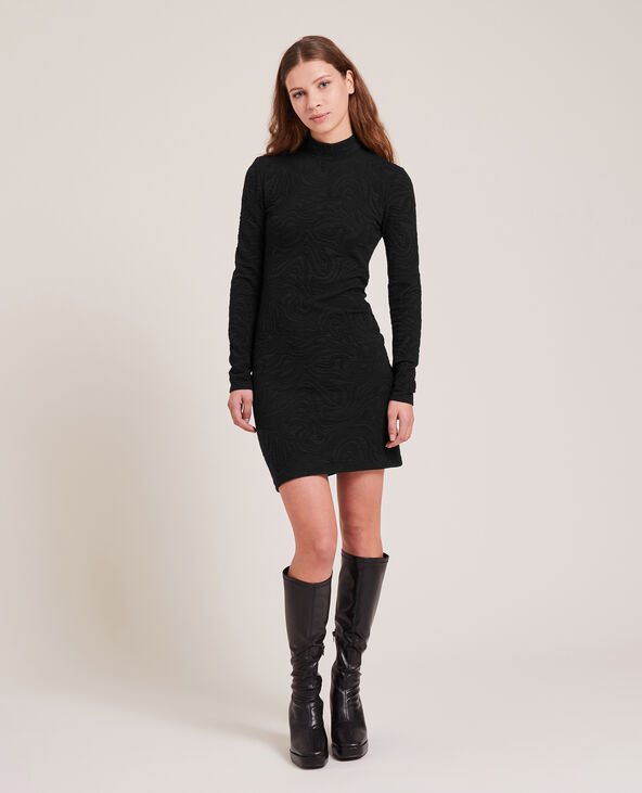 Robe courte matière jacquard noir - Pimkie