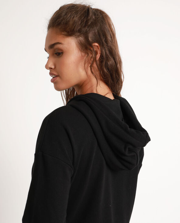Sweat à capuche zippé noir - Pimkie