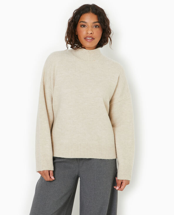 Pull oversize col montant beige - Pimkie