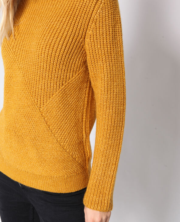 Pull maille fantaisie jaune ocre - Pimkie