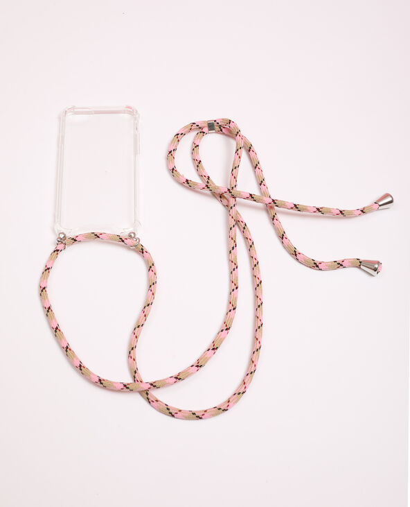 Coque avec cordon compatible iPhone blanc - Pimkie