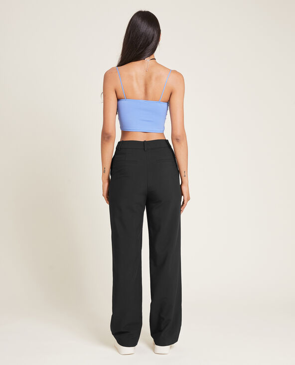 Pantalon large et droit taille haute SMALL noir - Pimkie