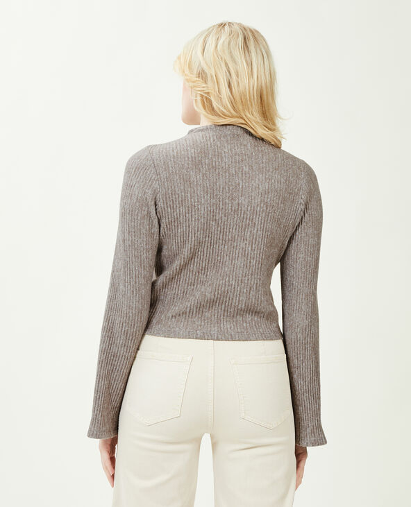 Top manches flare maille plissée marron - Pimkie