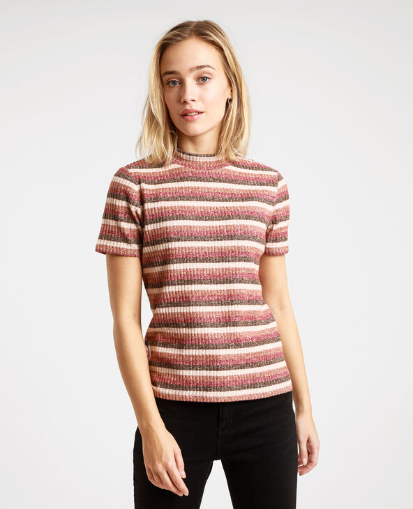 T-shirt rayé marron - Pimkie