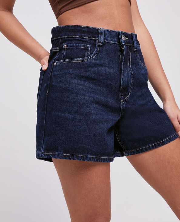 Short en jean taille haute bleu marine - Pimkie